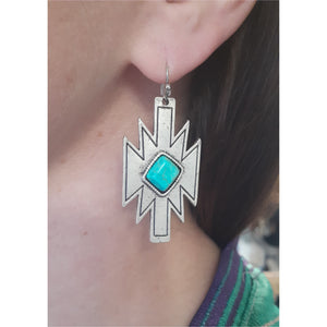 Mari Turquoise Aztec Earrings